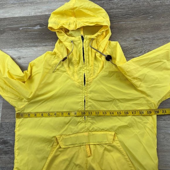 COLUMBIA SPORTSWEAR Half Zip Yellow Hooded Windbreaker Rain Coat Men's Medium - Picture 8 of 10